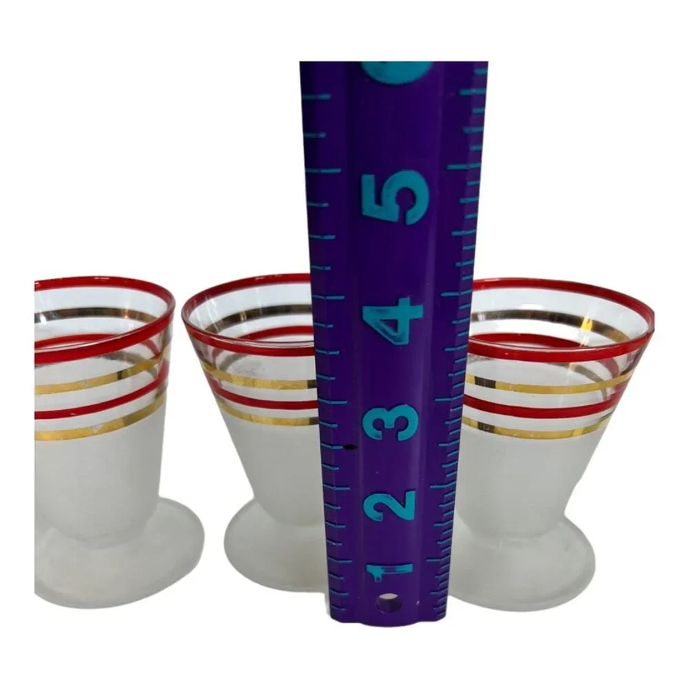 MCM Frosted Glass, Short‎ Stemmed Cordial Glasses